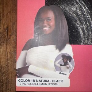 Curlkalon Blow Out Straight 12 inch Clip-In Natural Black Hair Extensions 9ct -
